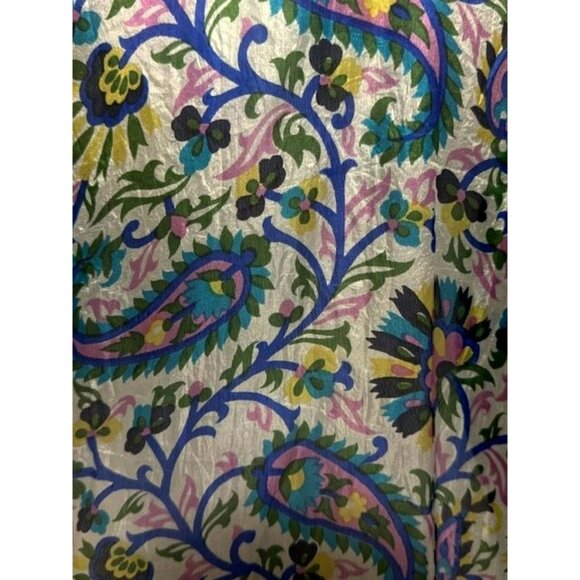 Soft Surroundings Duster 100% Silk Paisley Striped Ruana Kimono S/M Resort - Picture 2 of 8